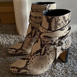 Snake print booties